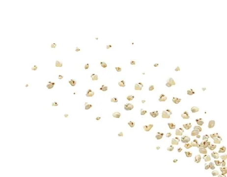 Popcorn splash. Realistic vector popcorn flying. A lot of popcorn Blow up flying Stock Illustration