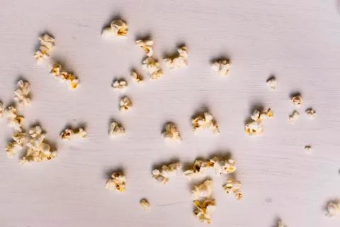 Popcorn in a spoon. Stock Photos