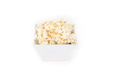 Popcorn in a square shape bowl Stock Photos