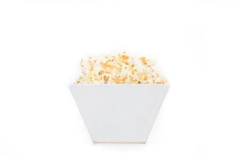 Popcorn in a square shape bowl Stock Photos
