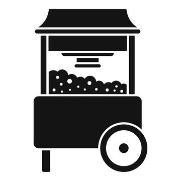 Popcorn stand icon simple vector. Seller food Illustrazione stock