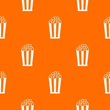 Popcorn in striped bucket pattern seamless Stock Illustration