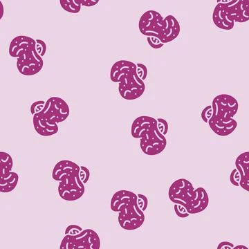 Popcorn tasty snack glyph vector seamless pattern Illustrazione stock