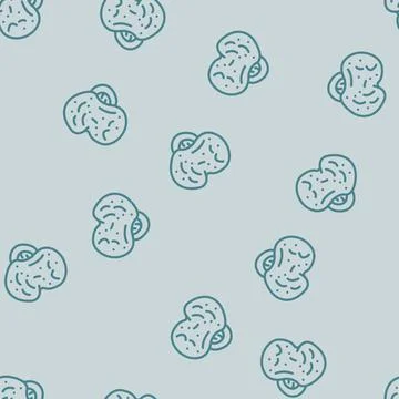 Popcorn tasty snack line vector seamless pattern Illustrazione stock