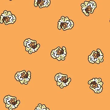 Popcorn tasty vector seamless pattern Stock Illustration
