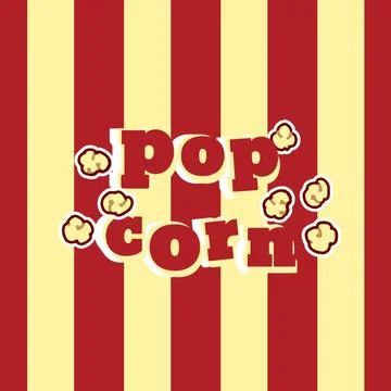 Popcorn text with line pattern Stock Illustration