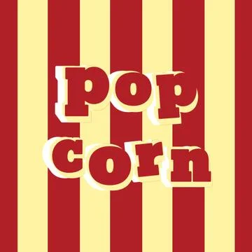 Popcorn text with line pattern Stock Illustration