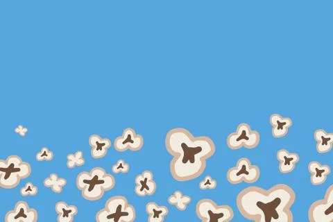 Popcorn. Vector color illustration. Background with popcorn. Stock Illustration
