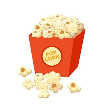 Popcorn vector illustration in flat design isolated on white background Stock Illustration