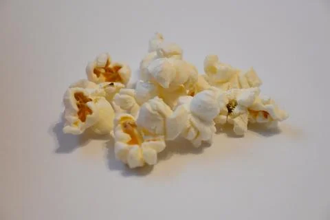 Popcorn on a white background with copy space Stock Photos