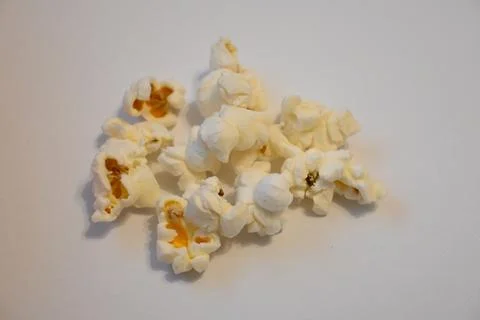 Popcorn on a white background with copy space Stock Photos