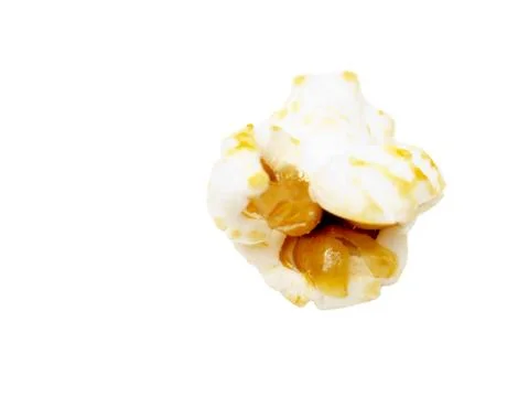 Popcorn on a white background. macro Stock Photos