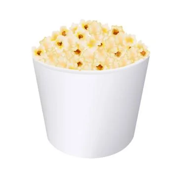 Popcorn in white cardboard box Stock Illustration