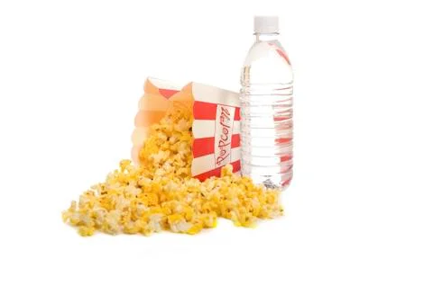 Popcorn on white Stock Photos