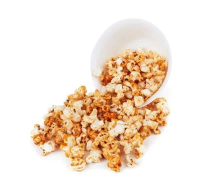 Popcorn on white Stock-Fotos