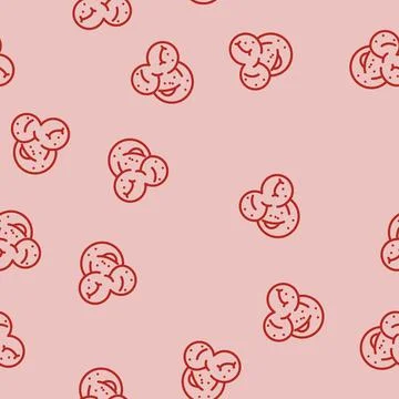 Popcorn white pop line vector seamless pattern Stock Illustration