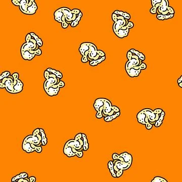 Popcorn white tasty vector seamless pattern Stock Illustration