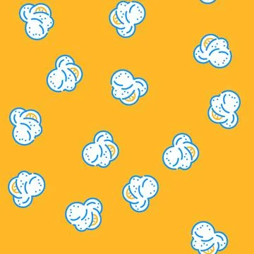 Popcorn white tasty vector seamless pattern Stock Illustration
