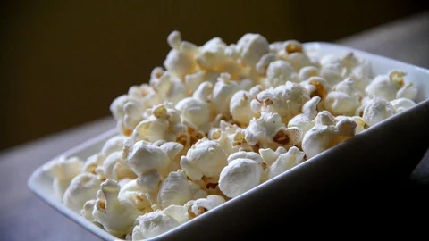 Popcorn on wood Stock Footage 95046337