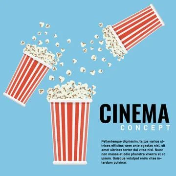 Popcorn for your design with copyspace. Vector illustration. Stock Illustration