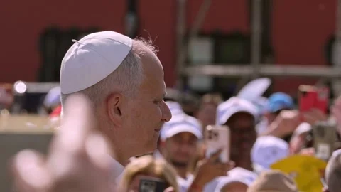 Pope and Security Guard During Papal Visit in Tenerife Stock Footage 342612496