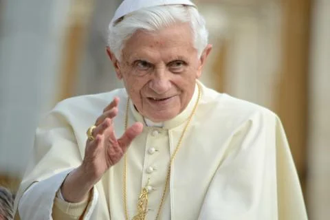 Pope Benedict XVI during a general audience Stock Photos
