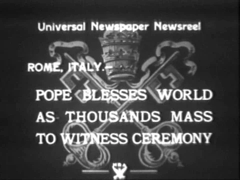 The pope blesses an excited crowd in 1933. Stock Footage