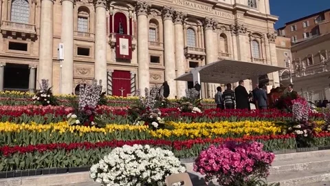 Pope calls for peace in the world during his Urbi et Orbi blessing, VATICAN CITY Stock Footage 237874567