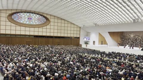 Pope Francis attends the weekly general audience at the Vatican 库存影片 256899182