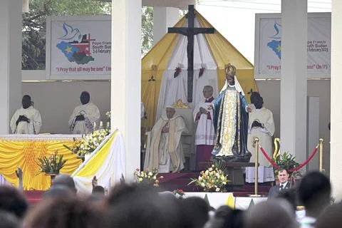 Pope Francis visits South Sudan, Juba - 05 Feb 2023 Stock Photos