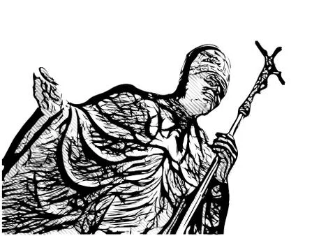 Pope john paul the second Stock Illustration