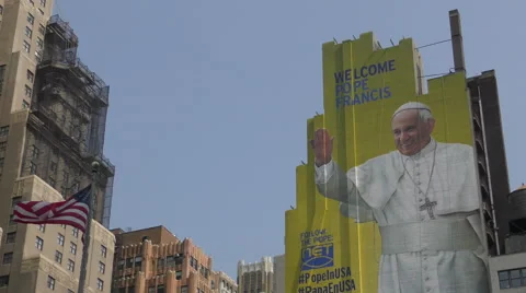 Pope visit to USA 2015 Stock Footage 54299328