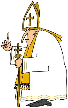 Pope in white Stock Illustration