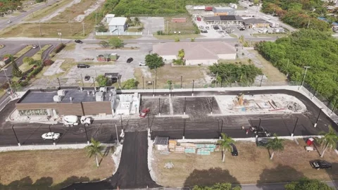 Popeyes Restaurant Under Construction, Freeport, Grand Bahama, Bahamas Stock Footage 337855935