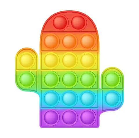 Popit figure cactus as a fashionable silicon toy for fidgets. Addictive anti  Stock Illustration