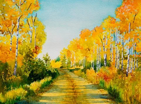 Poplar road Stock Illustration