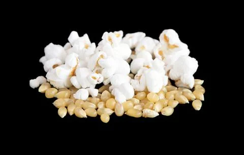 Popped Corn and Kernels Stock Photos
