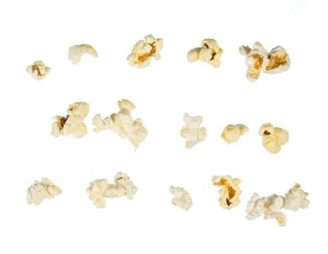 Popped popcorn kernel isolated on white background Stock Photos