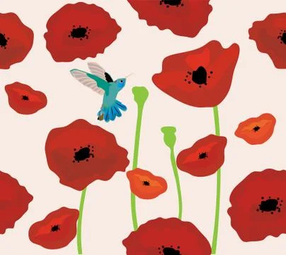 Poppies background Stock Illustration