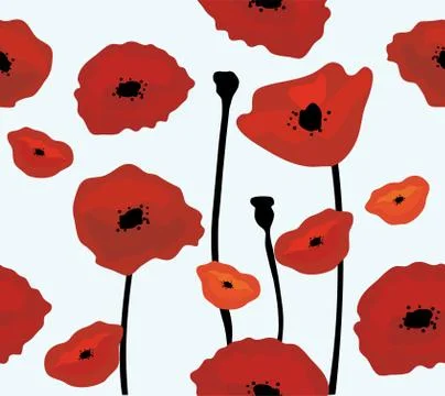 Poppies background Stock Illustration