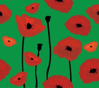 Poppies background Stock Illustration
