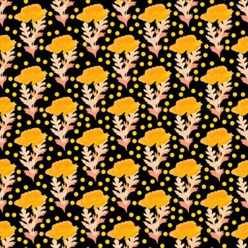 Poppies stripped seamless pattern. Abstract poppy seamless pattern for textil Stock Illustration