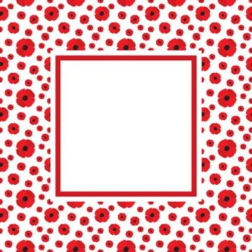 Poppies Vector Frame Stock Illustration