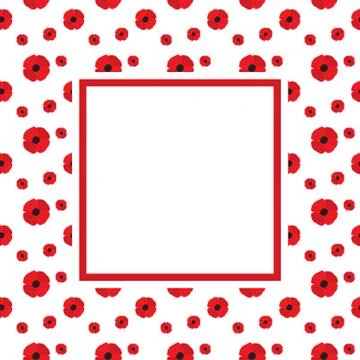 Poppies Vector Frame Stock Illustration
