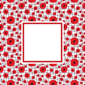 Poppies Vector Frame Stock Illustration