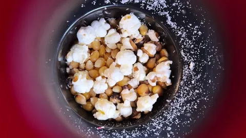 Popping Corn Kernels Inside Popcorn Machine Stock Footage 335188901