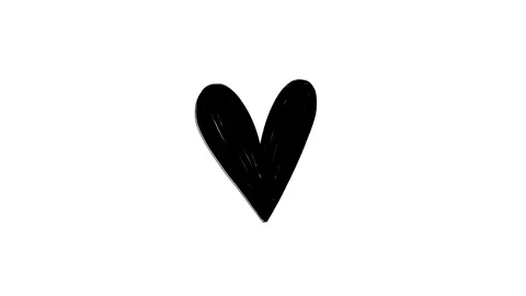 Popping heart doodle, loopable hand drawn animation on a white background Stock Footage 307223181