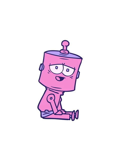 Popping motion animation of a cartoon android character Stock Footage 324108917