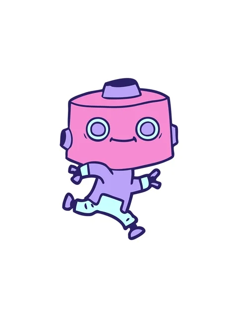 Popping motion animation of cartoon android image Stock Footage 324172738