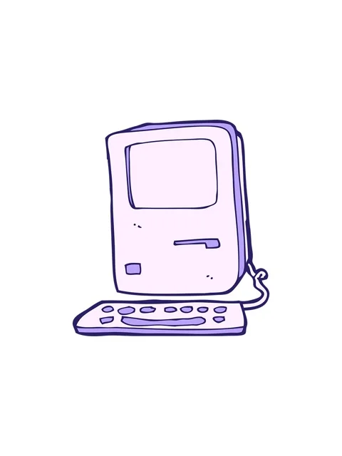 Popping motion animation of cartoon of computer Stock Footage 324206090